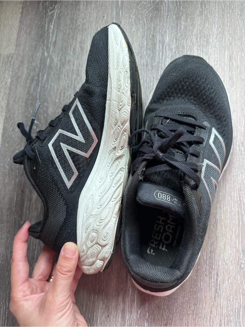 New Balance Women's Black and White Fresh Foam Running Sneakers
